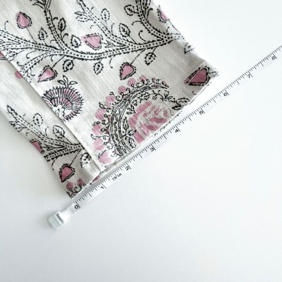Anthropologie Pilcro and the Letterpress Womens Jeans Skinny Floral Print Cream - Picture 10 of 11